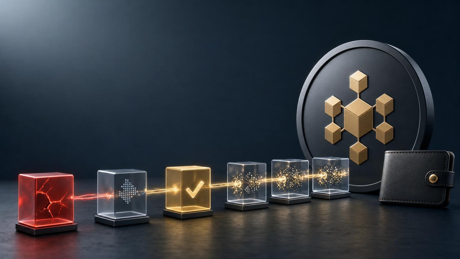 A cryptocurrency transaction map showing how an address, network, TXID, block and confirmations connect in a blockchain explorer